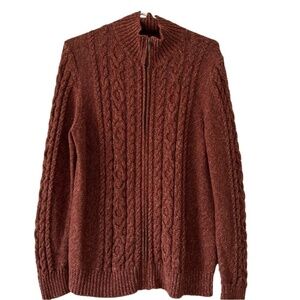 L.L. Bean full zip 100% Cotton cardigan size L